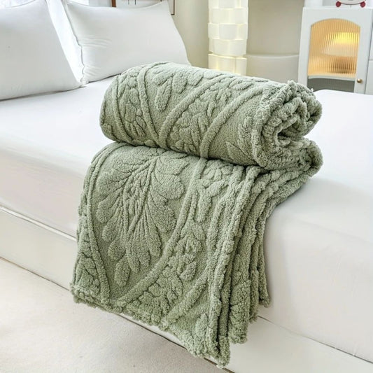 Paris Weave Jacquard Fleece Blanket – Soft Microfiber Throw for Cozy Layering and Elegant Home Decor 1