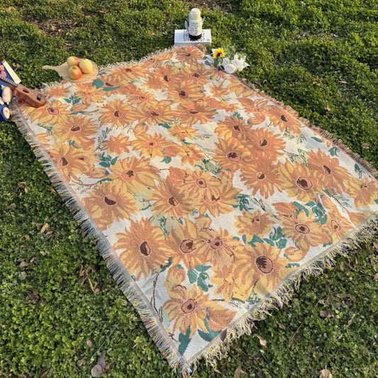 Waterproof Floral Picnic Blanket – Lightweight Outdoor Mat