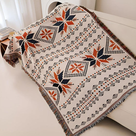 Moroccan Boho Picnic Blanket – Foldable Cotton Mat for Indoor & Outdoor Use