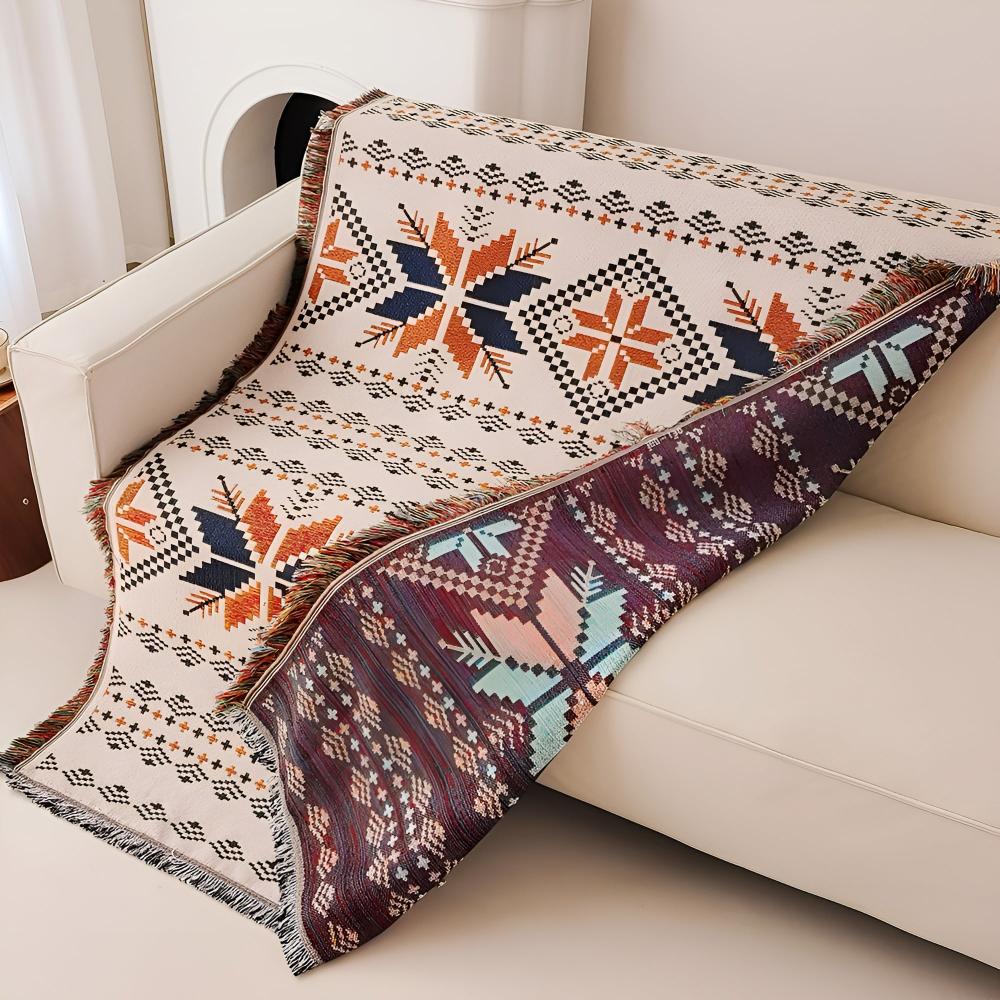 Moroccan Boho Picnic Blanket – Foldable Cotton Mat for Indoor & Outdoor Use