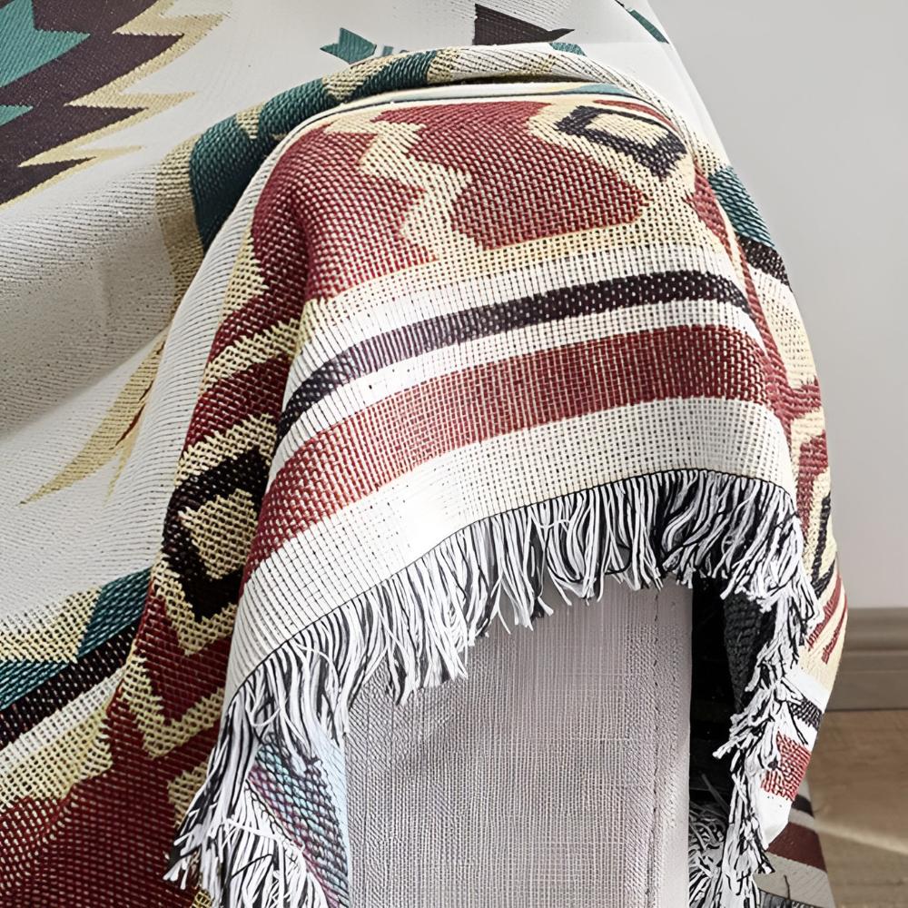 Reversible Outdoor Picnic Blanket, Durable Cotton Blend, Portable