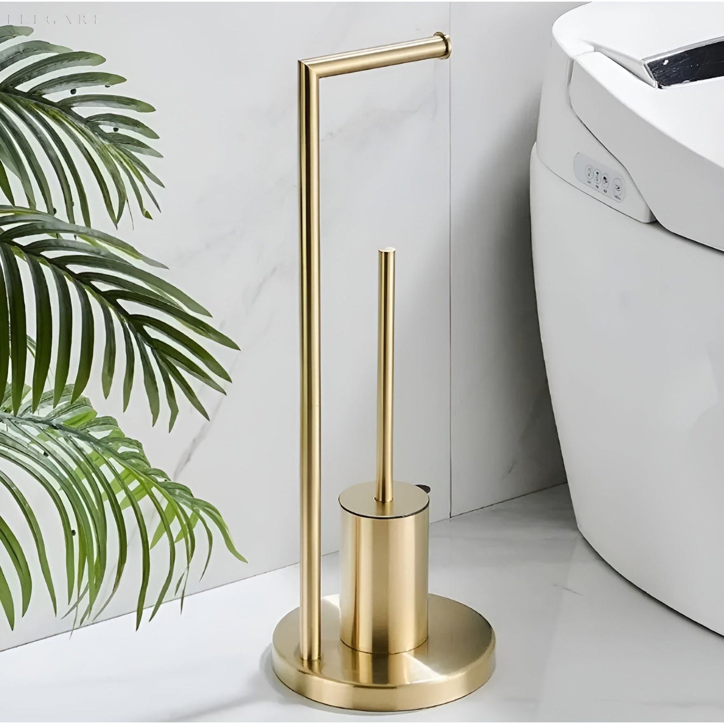 Functional Toilet Paper Holder with Integrated Brush – Space-Saving Design for Modern Bathrooms-2