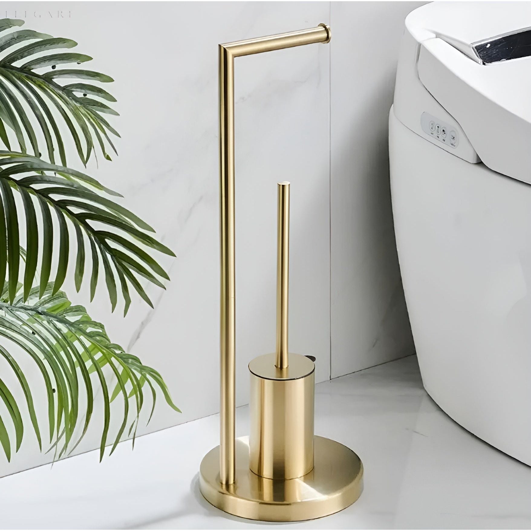 Functional Toilet Paper Holder with Integrated Brush – Space-Saving Design for Modern Bathrooms-2
