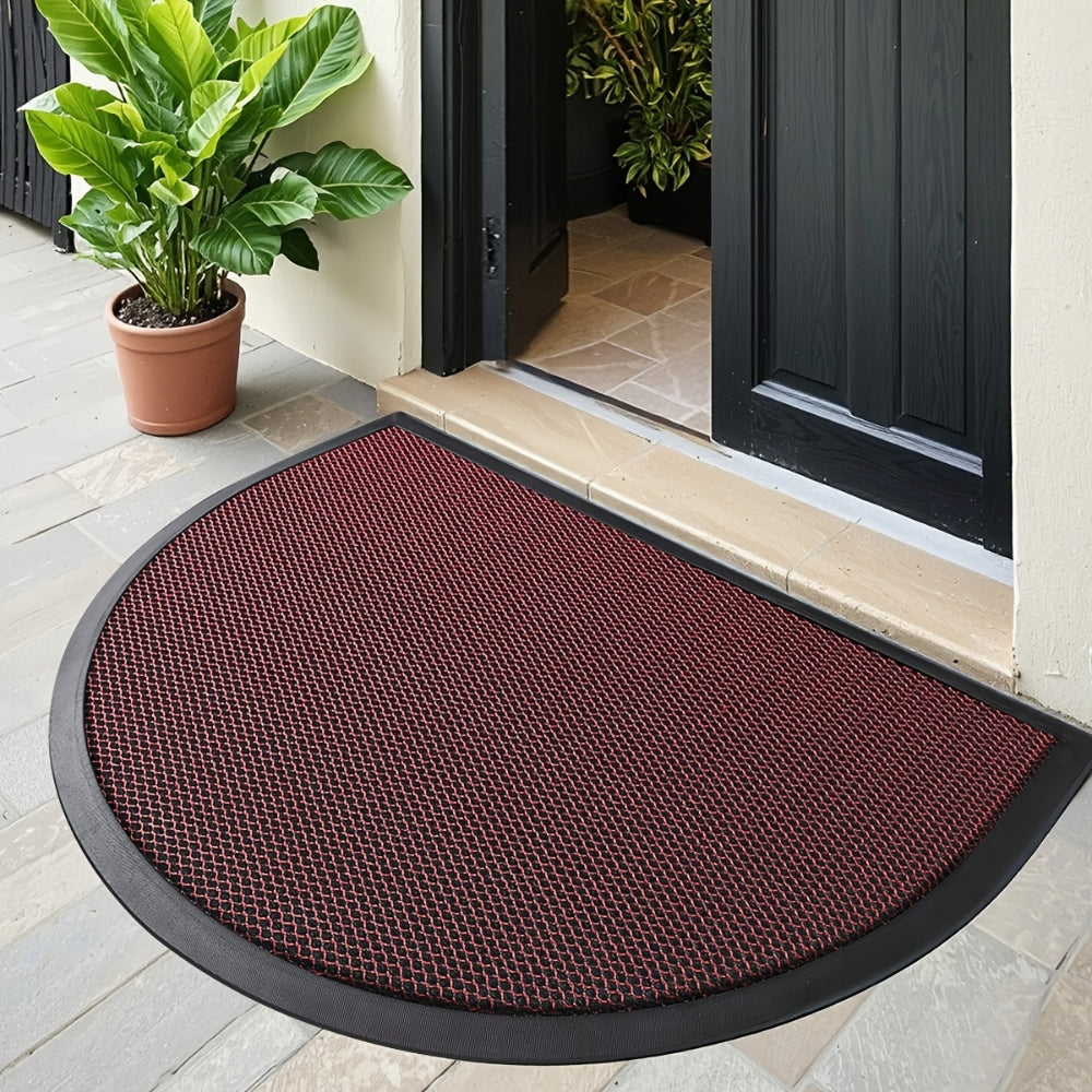 Non-Slip Semi Circle Doormat for Front Door – Durable Cotton-Poly Outdoor Mat – Stylish Welcome Mat for Home Entrances 2