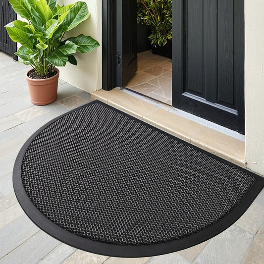Non-Slip Semi Circle Doormat for Front Door – Durable Cotton-Poly Outdoor Mat – Stylish Welcome Mat for Home Entrances 1