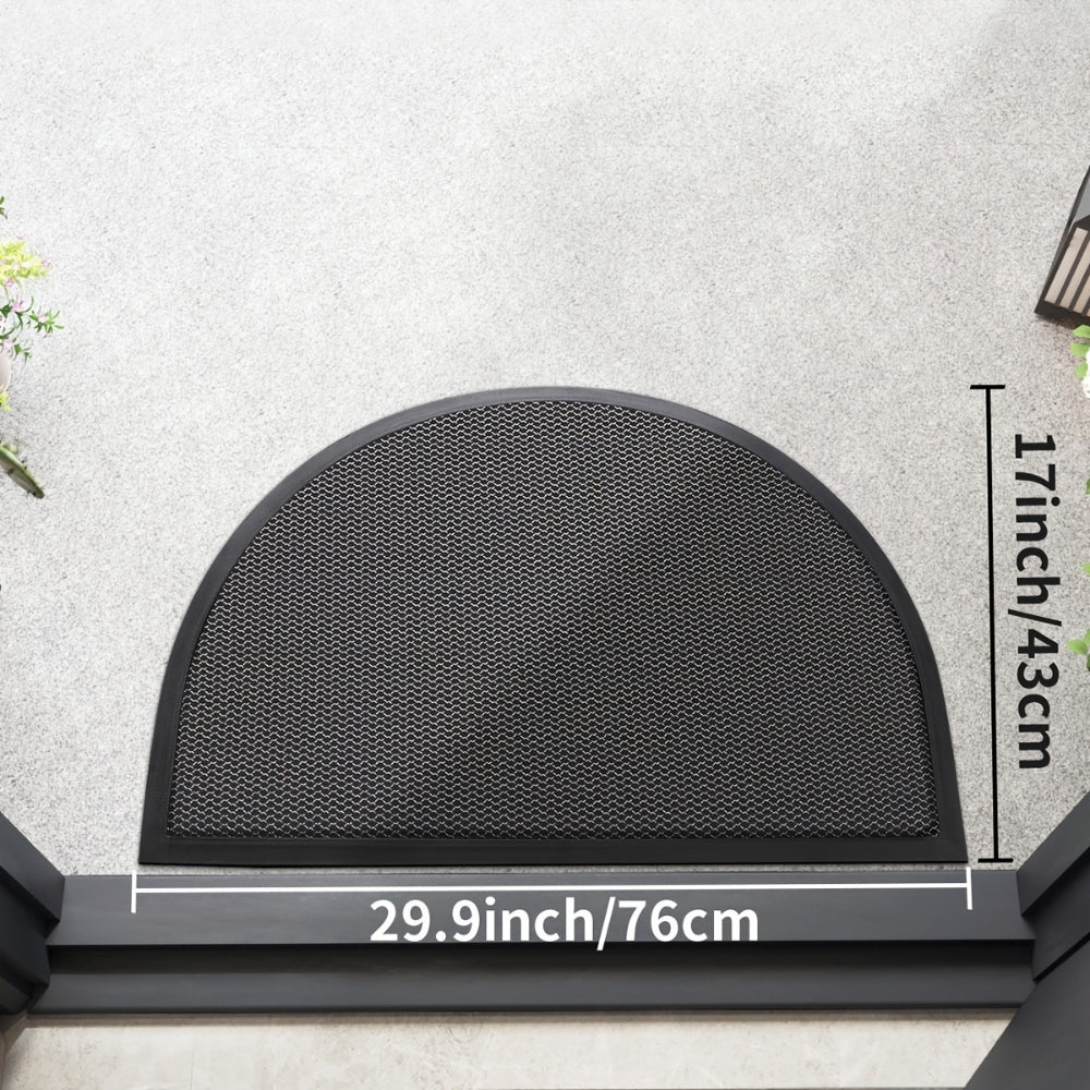 Non-Slip Semi Circle Doormat for Front Door – Durable Cotton-Poly Outdoor Mat – Stylish Welcome Mat for Home Entrances 5