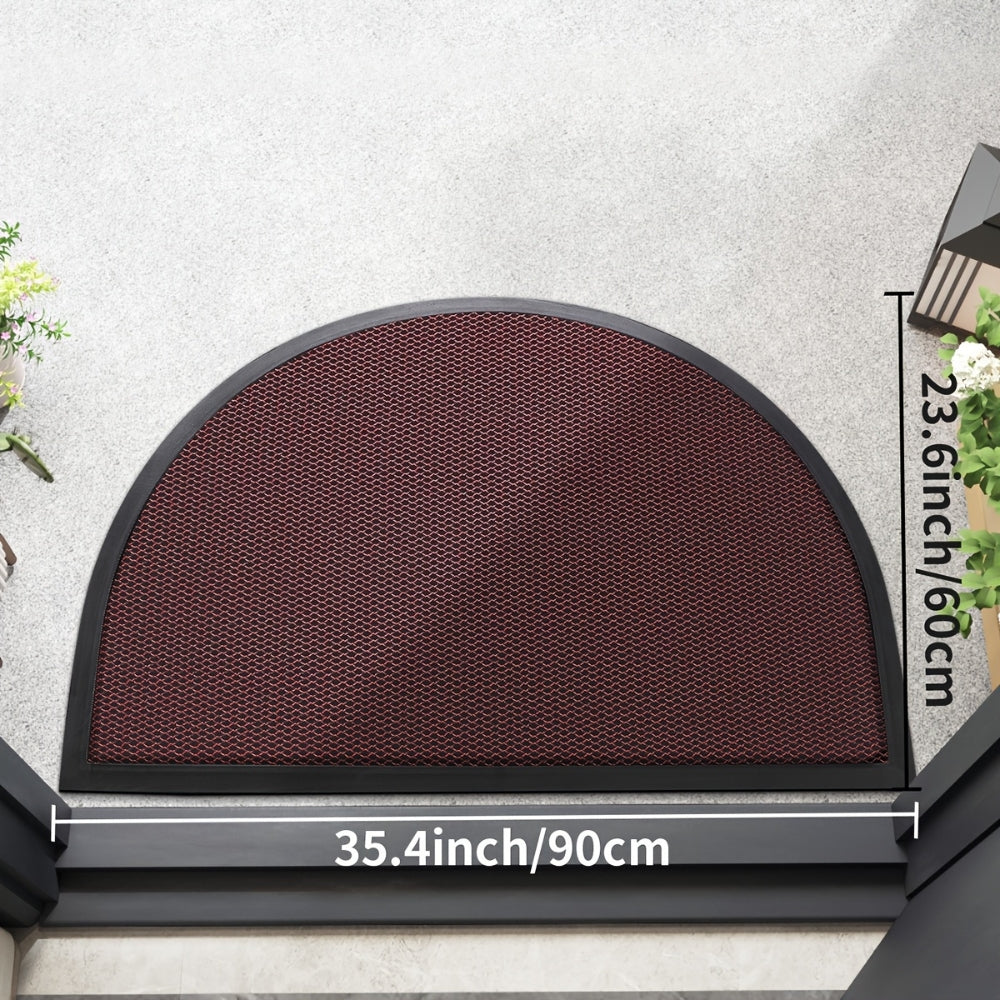 Non-Slip Semi Circle Doormat for Front Door – Durable Cotton-Poly Outdoor Mat – Stylish Welcome Mat for Home Entrances 4