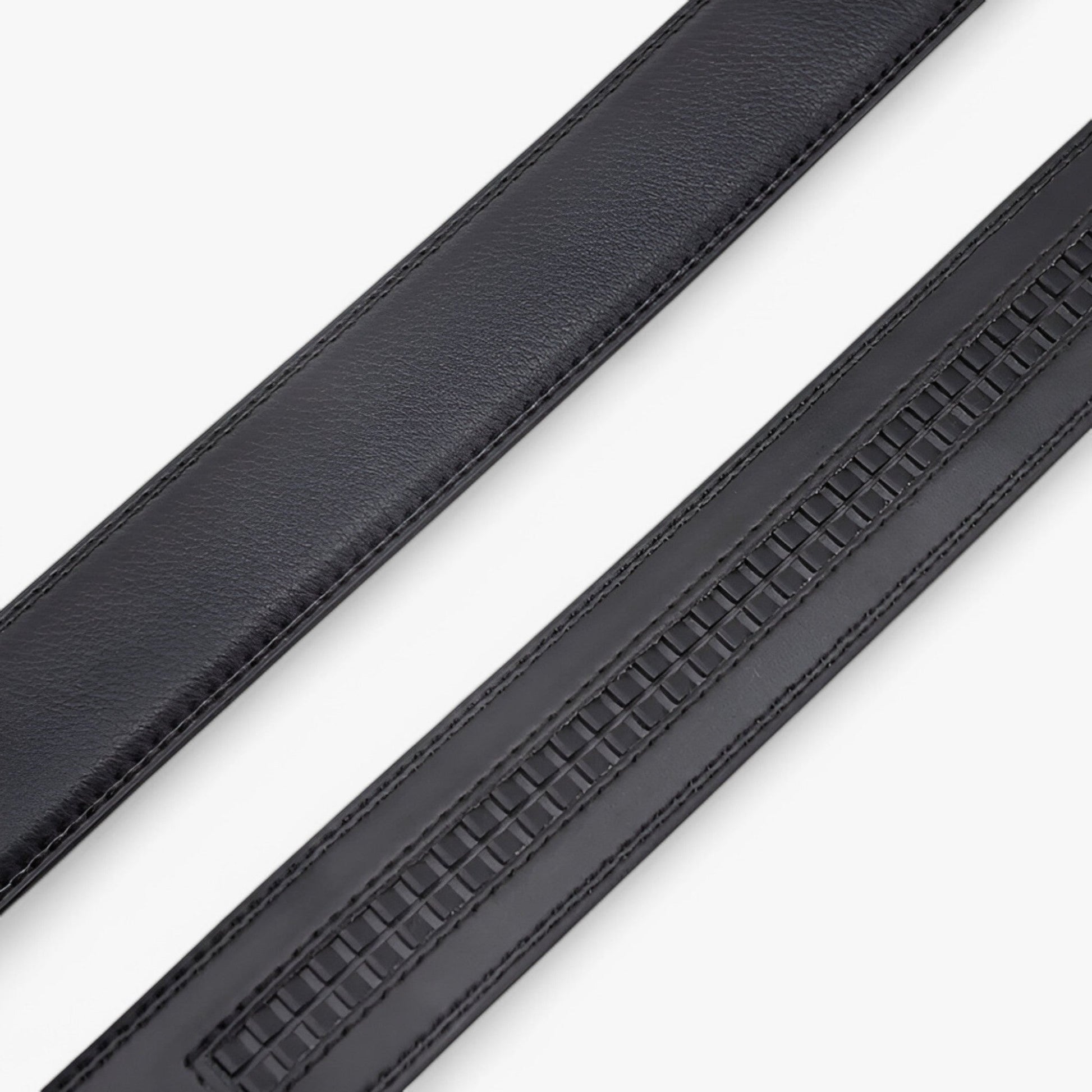 Black Real Leather Men's Belt with Automatic Loop – Elegant and Versatile Accessory for Business and Casual Wear-6