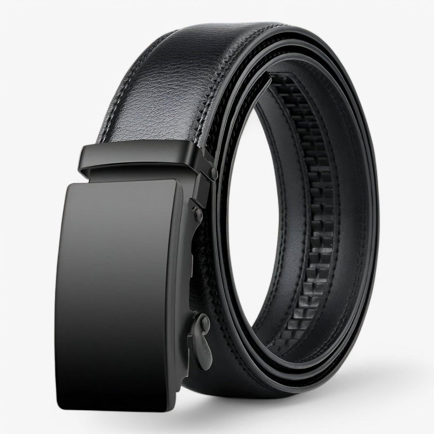Luxury Automatic Leather Belt for Men – Adjustable Length with Premium Metal Loop, Black or Brown-2