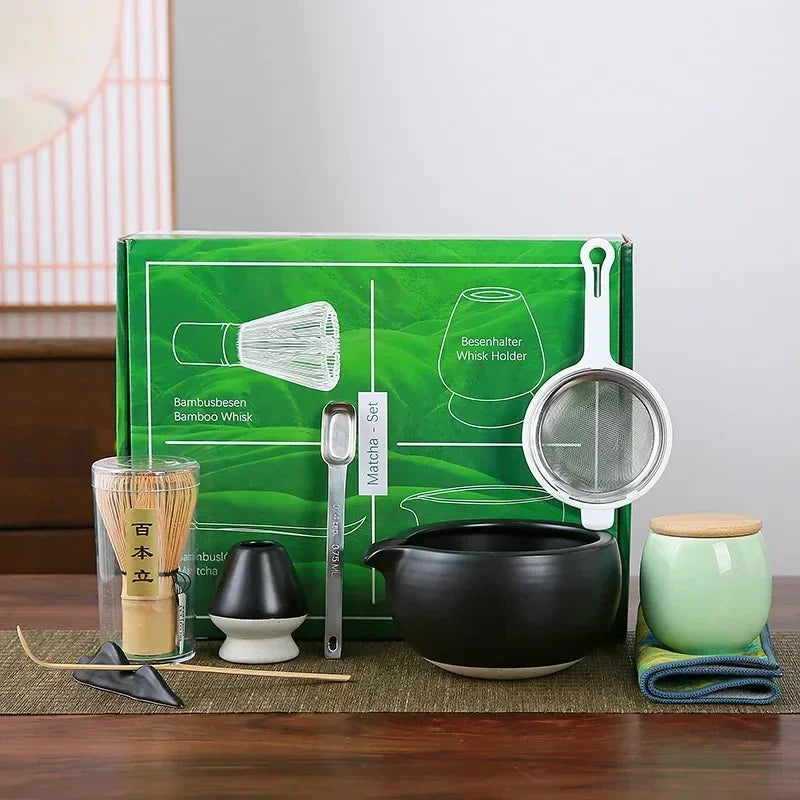 Variant image for Complete Matcha Set 10-Piece Bamboo Ceramic Stainless Steel Tea Tools-4
