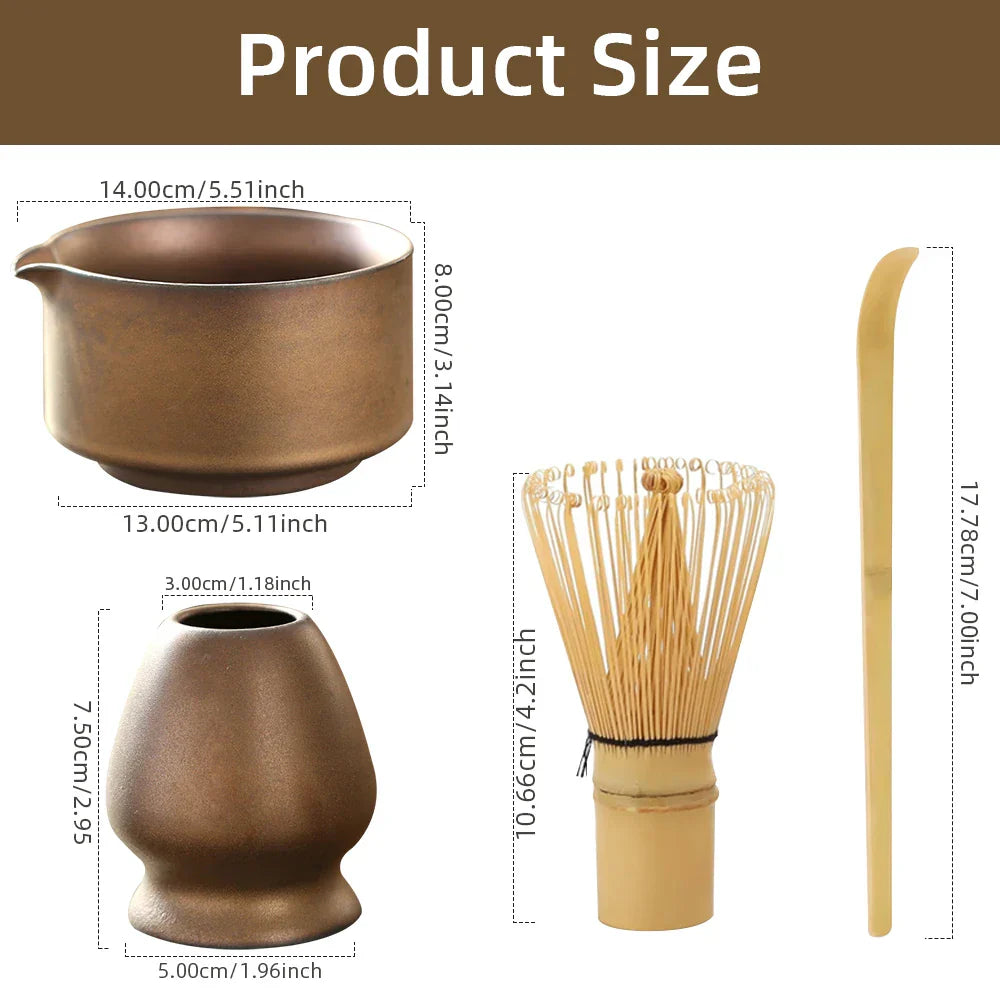 Variant image for Japanese Matcha Tea Set Green One Size Bamboo with Whisk, Bowl, and Scoop-2