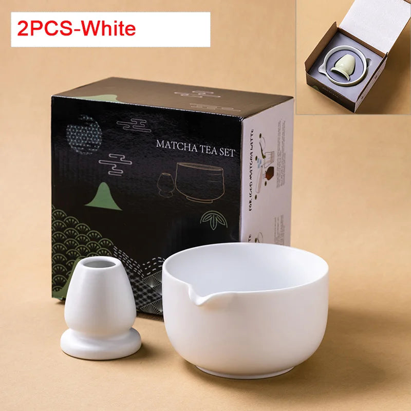 Variant image for Japanese Matcha Bowl Set Green 550ml Ceramic with Spout for Tea Ceremony-16