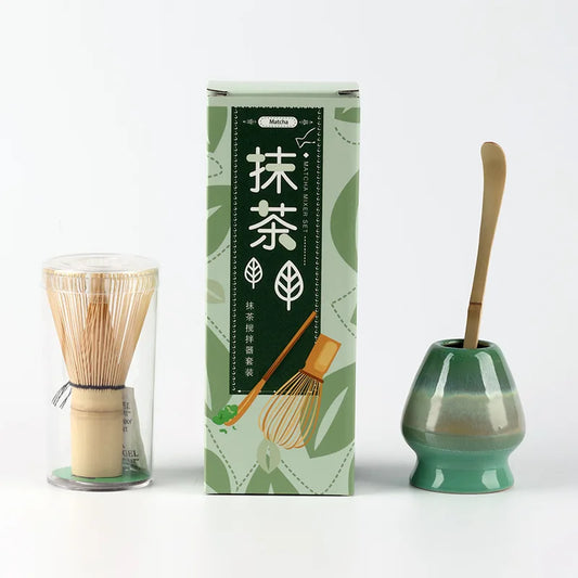 Bamboo Matcha Whisk Set 100-Prong Chasen with Scoop Eco-Friendly Tea Preparation Tool-1
