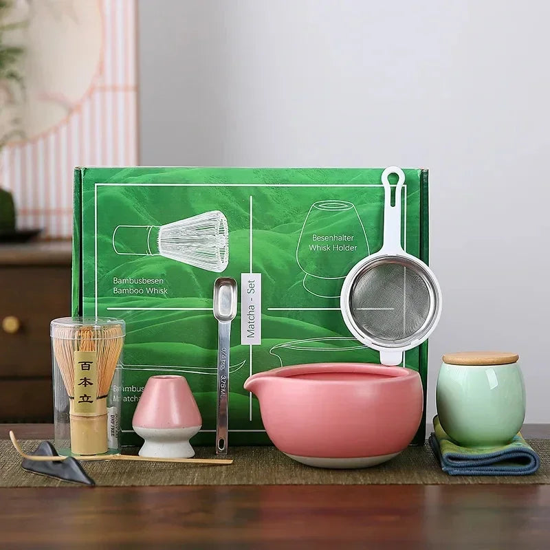 Variant image for Complete Matcha Set 10-Piece Bamboo Ceramic Stainless Steel Tea Tools-2