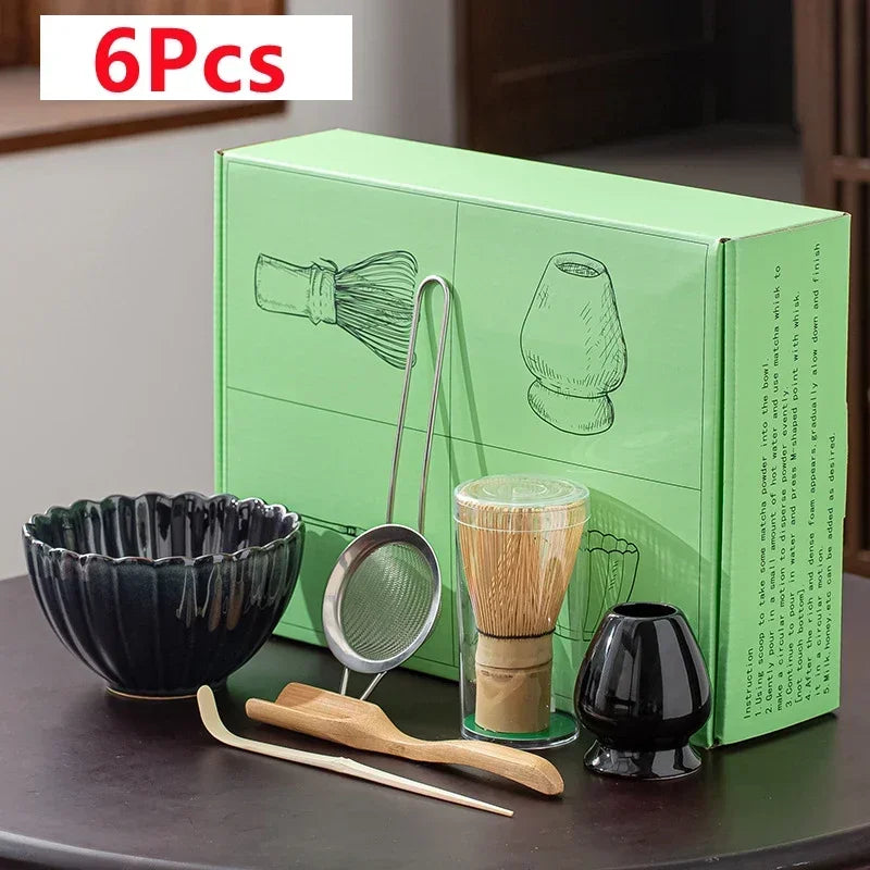 Variant image for Japanese Matcha Bowl Set Green Standard Ceramic with Whisk and Scoop-3