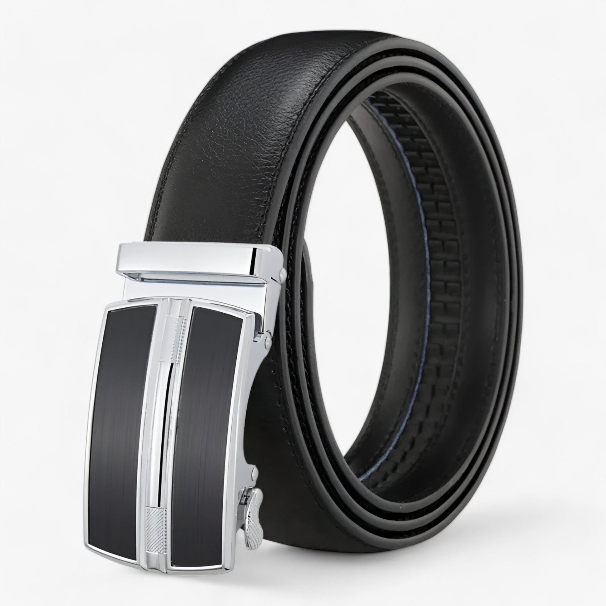 Men's Leather Belt with Automatic Buckle - Elegant Designer Belt for Casual and Formal Wear-1