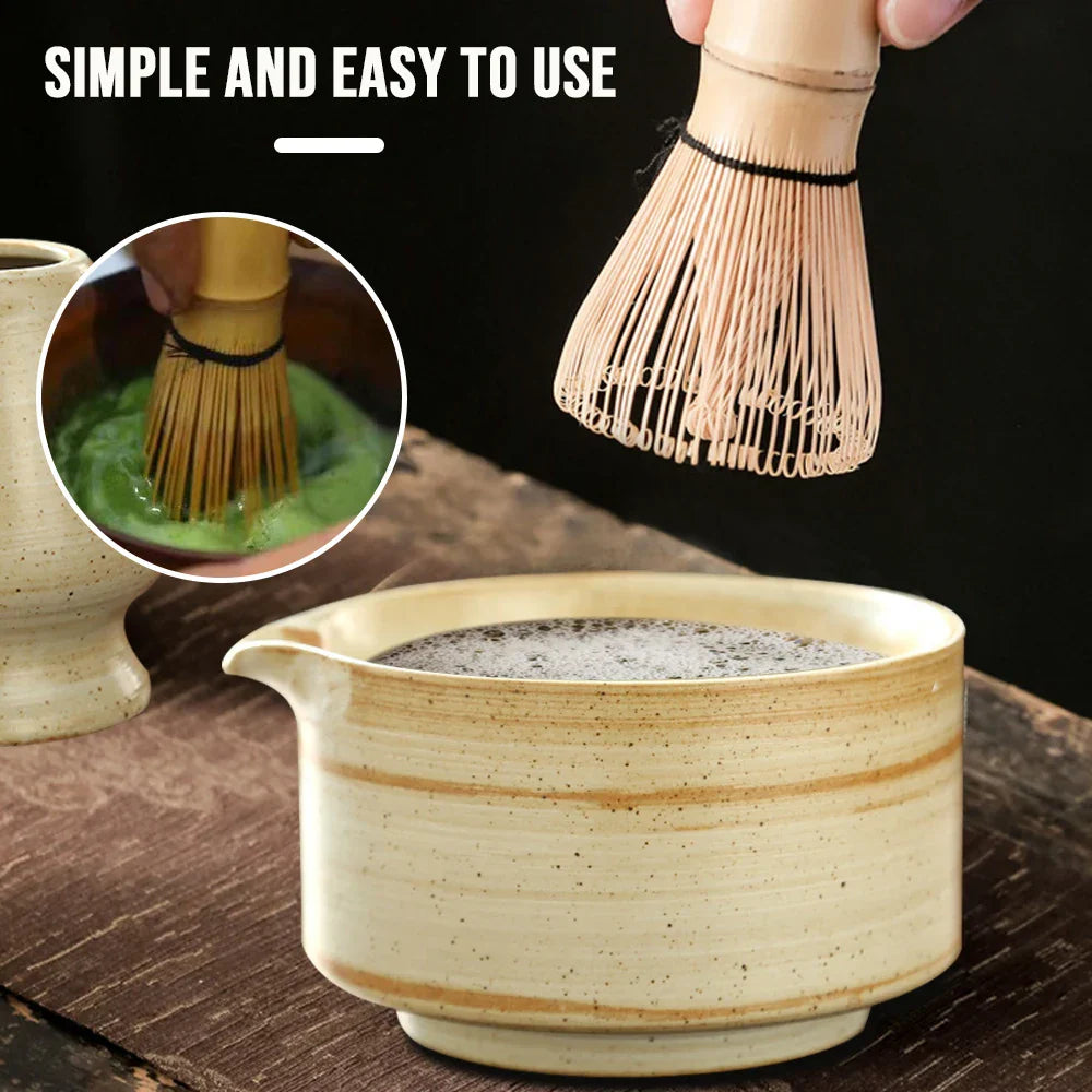 Japanese Matcha Tea Set Green One Size Bamboo with Whisk, Bowl, and Scoop-5