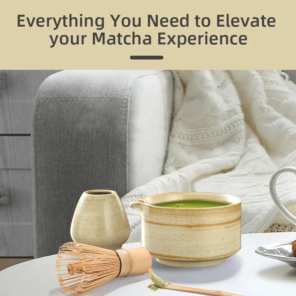 Japanese Matcha Tea Set Green One Size Bamboo with Whisk, Bowl, and Scoop-6