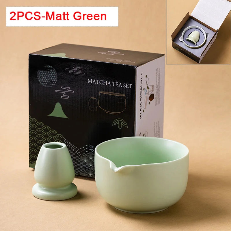 Variant image for Japanese Matcha Bowl Set Green 550ml Ceramic with Spout for Tea Ceremony-20