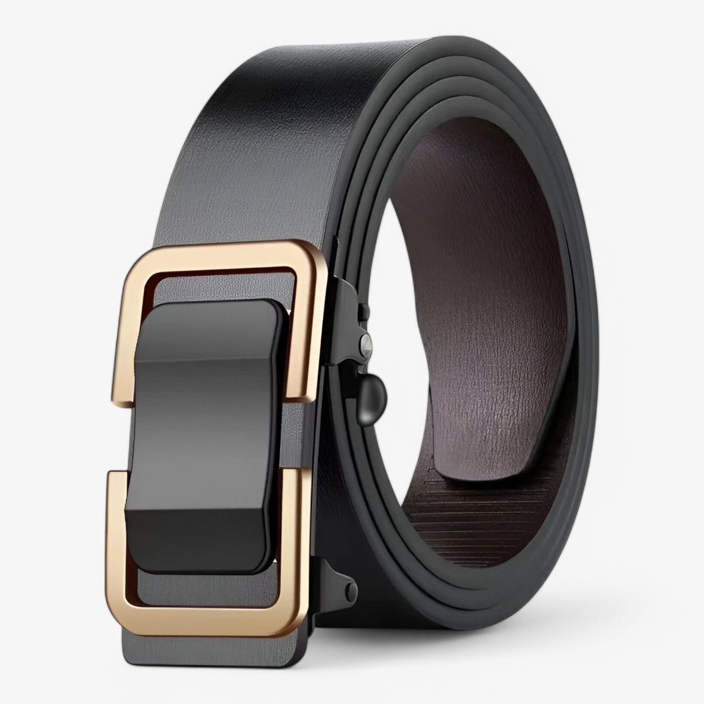 Men's Leather Belt – Durable Cowhide Design for Formal and Casual Wear – Black Stylish Accessory-2