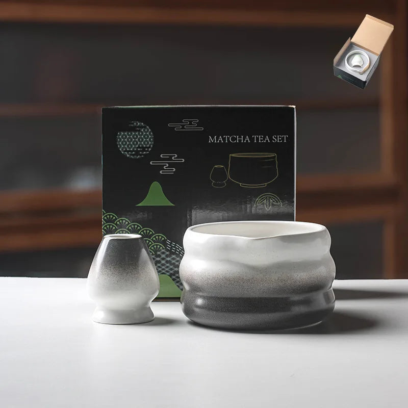Variant image for Japanese Matcha Bowl Set Green 550ml Ceramic with Spout for Tea Ceremony-7