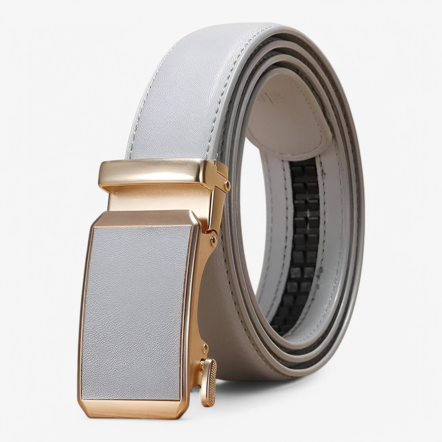 Adjustable Black Automatic Belt with Golden Loop – Stylish Accessory for Men and Women, Eco-Friendly Material-3