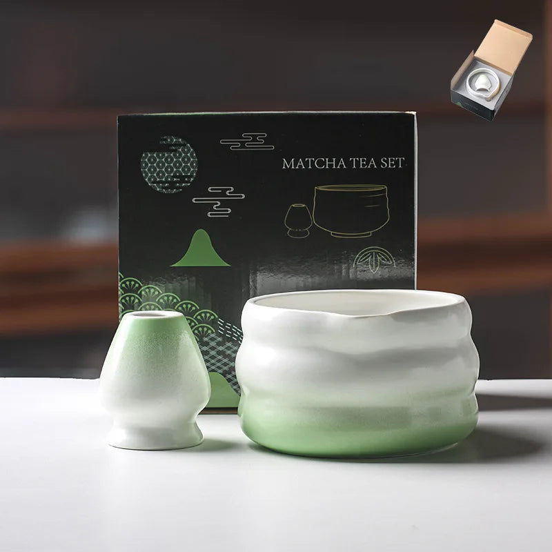Variant image for Japanese Matcha Bowl Set Green 550ml Ceramic with Spout for Tea Ceremony-22