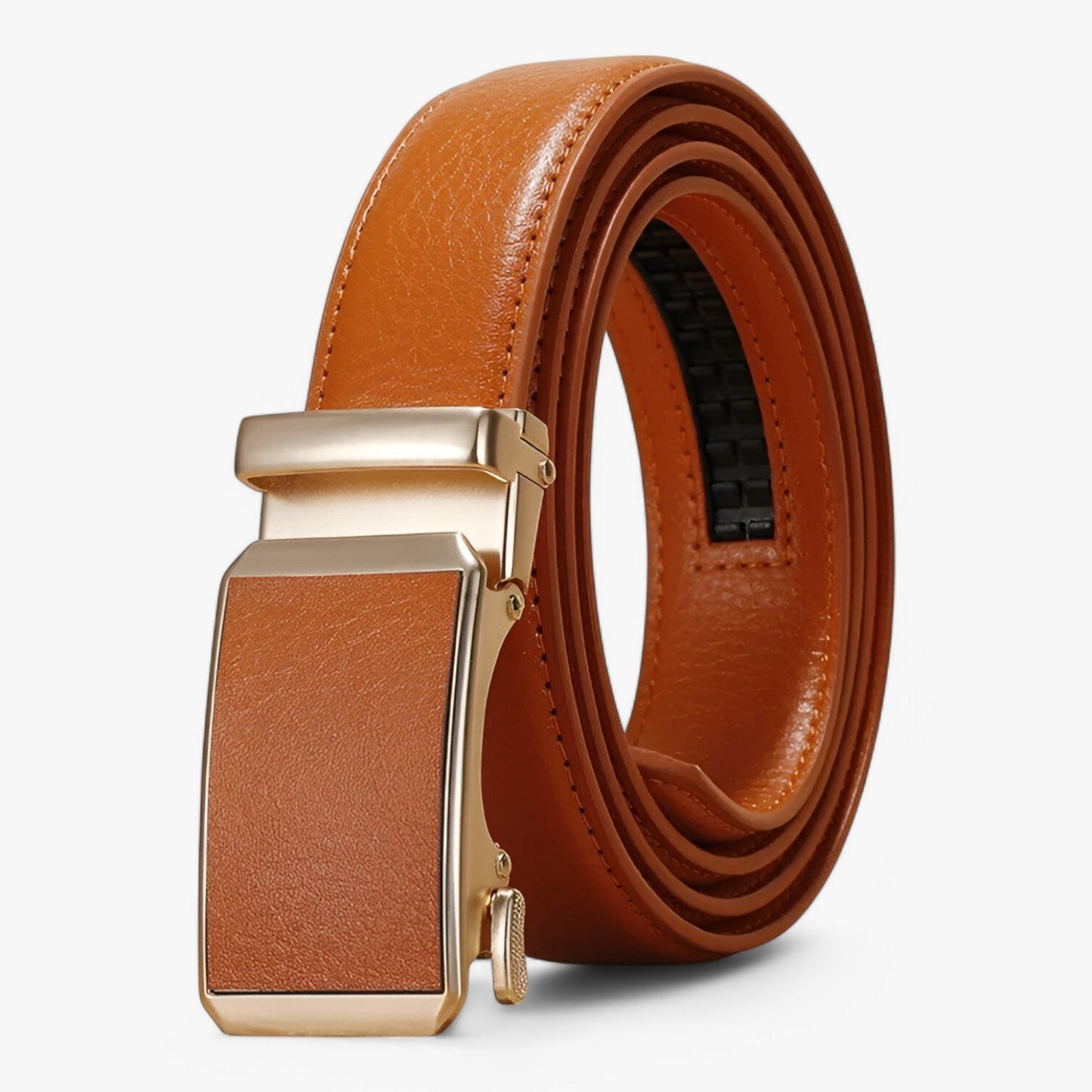 Adjustable Black Automatic Belt with Golden Loop – Stylish Accessory for Men and Women, Eco-Friendly Material-4