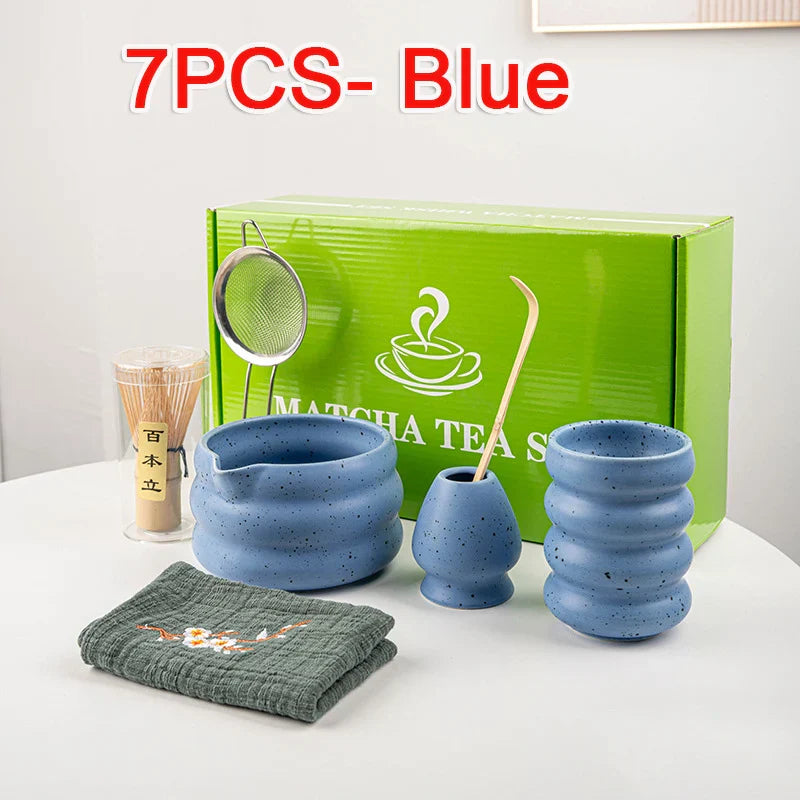 Variant image for Matcha Tea Set Green 7-Piece Bamboo Ceramic Standard Size-3