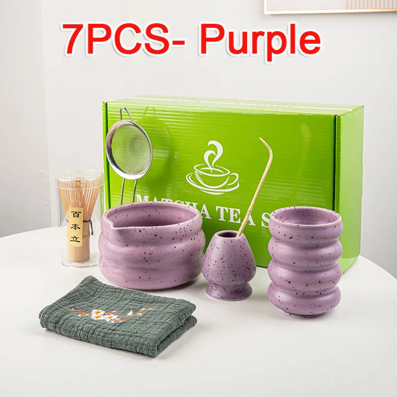 Variant image for Matcha Tea Set Green 7-Piece Bamboo Ceramic Standard Size-6