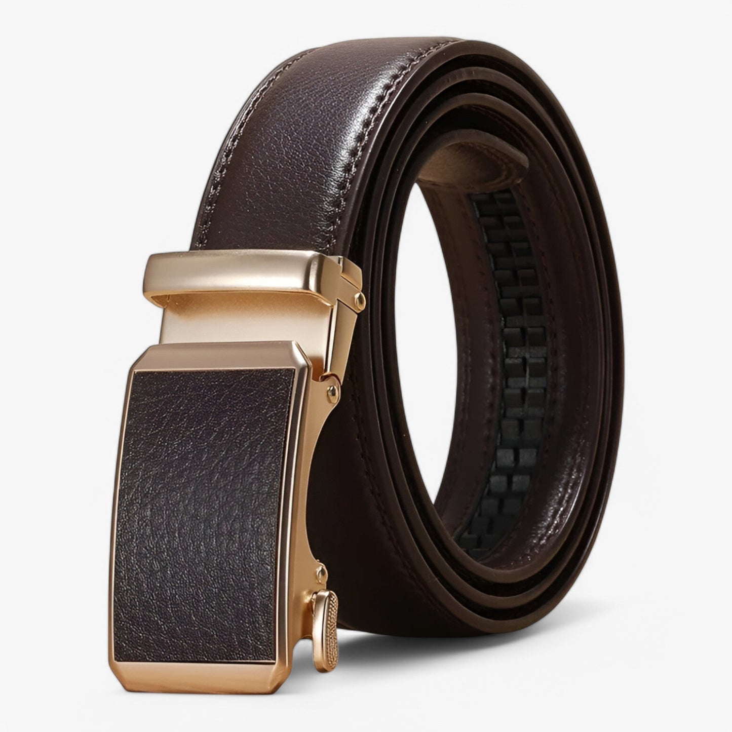 Adjustable Black Automatic Belt with Golden Loop – Stylish Accessory for Men and Women, Eco-Friendly Material-2
