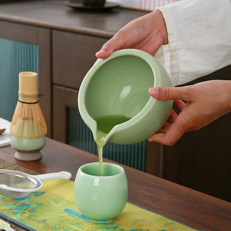 Complete Matcha Set 10-Piece Bamboo Ceramic Stainless Steel Tea Tools-5