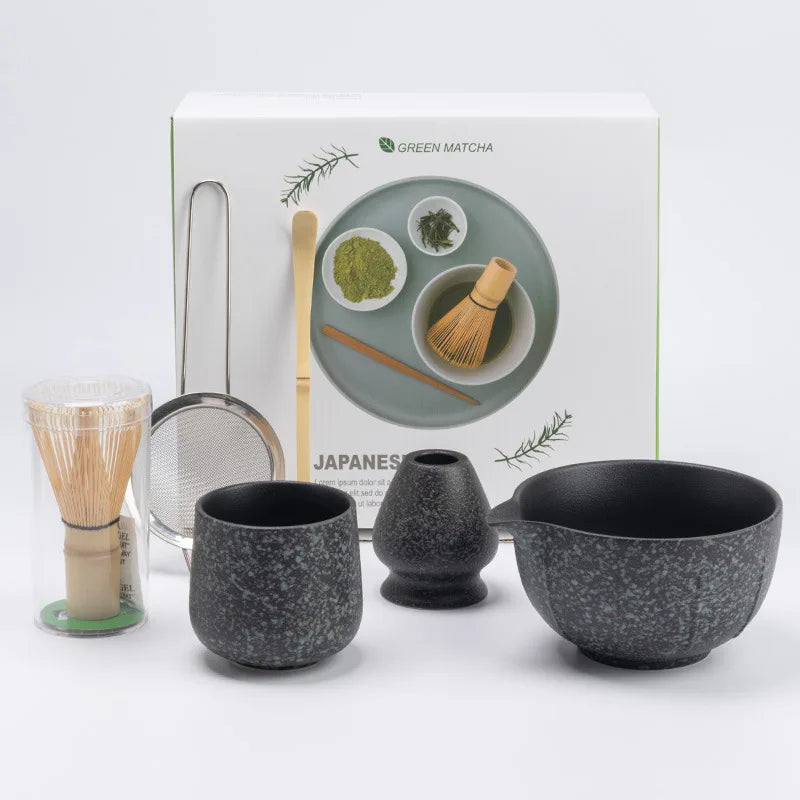 Matcha Bowl Set Green Standard Size Bamboo Ceramic with Whisk for Matcha Tea-3