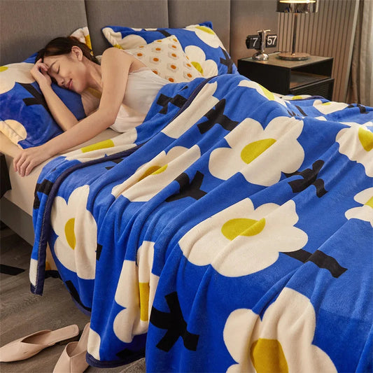 Fluffy floral blanket