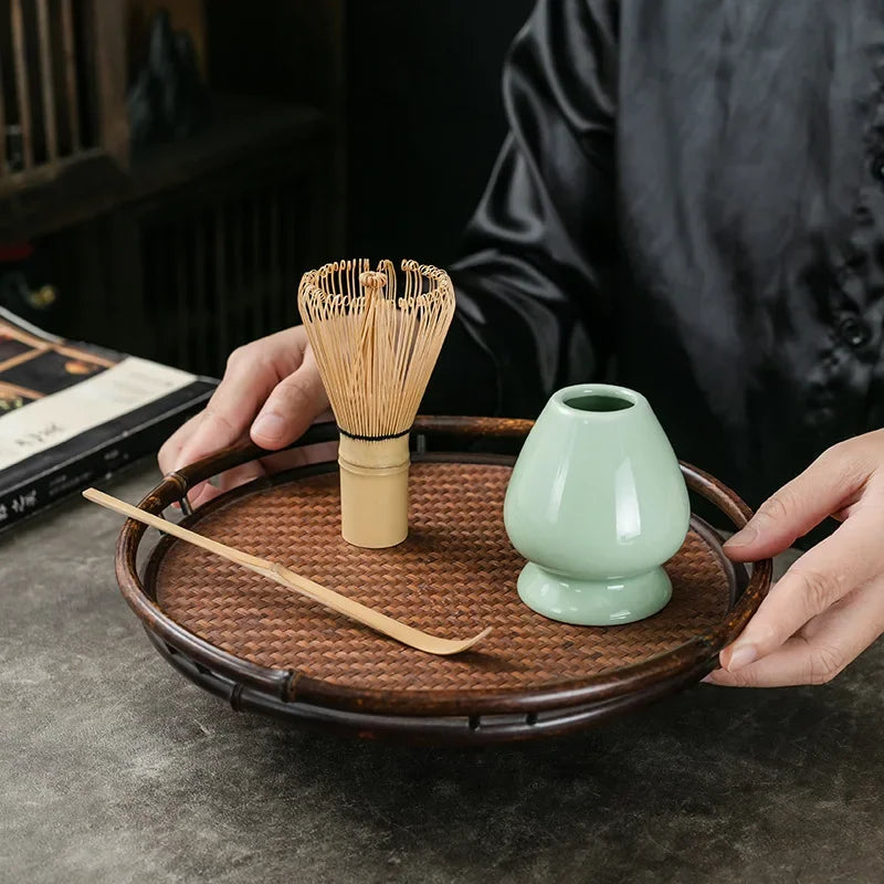 Traditional Matcha Tea Set Green One Size Bamboo and Ceramic-2
