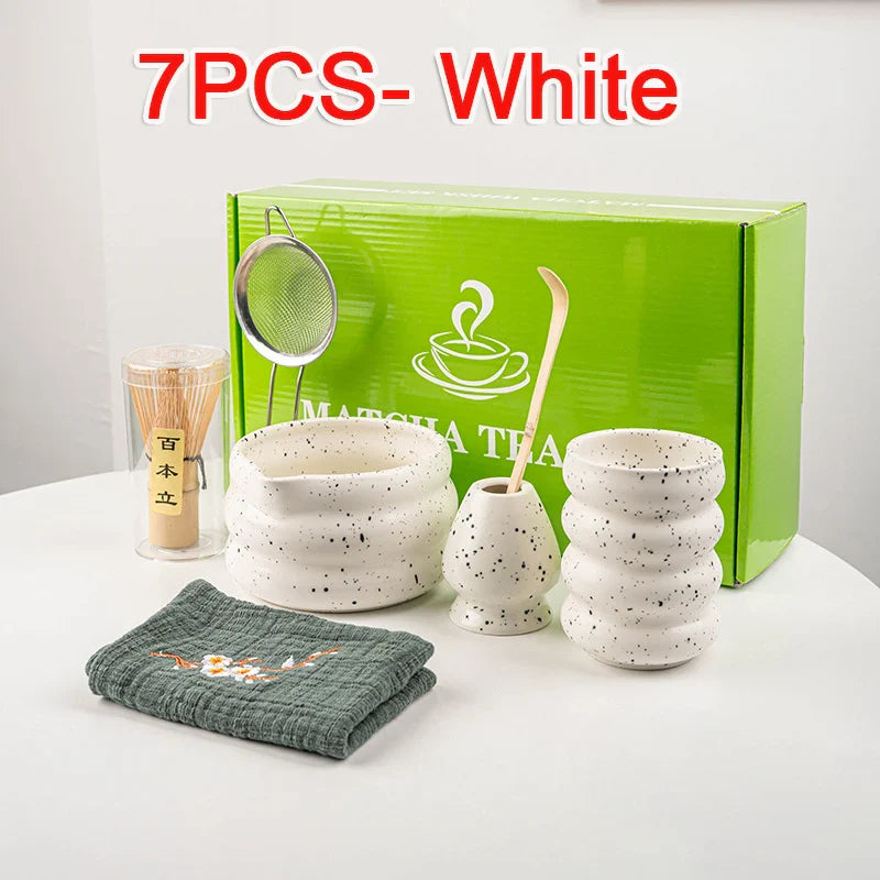 Variant image for Matcha Tea Set Green 7-Piece Bamboo Ceramic Standard Size-5