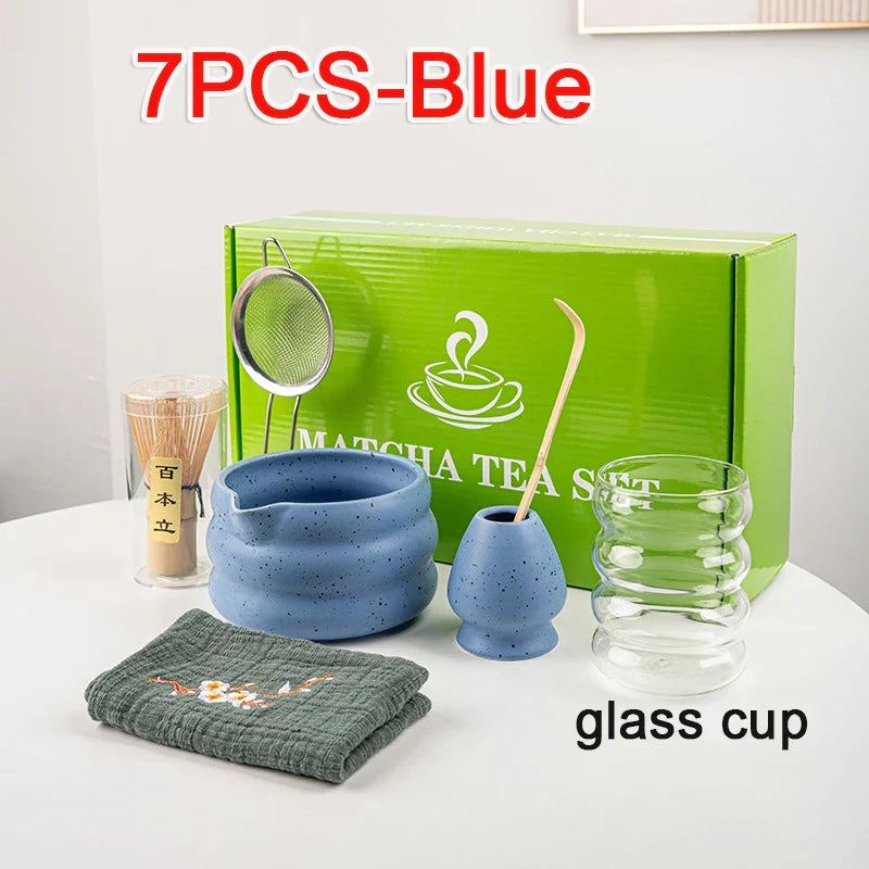 Variant image for Matcha Tea Set Green 7-Piece Bamboo Ceramic Standard Size-7
