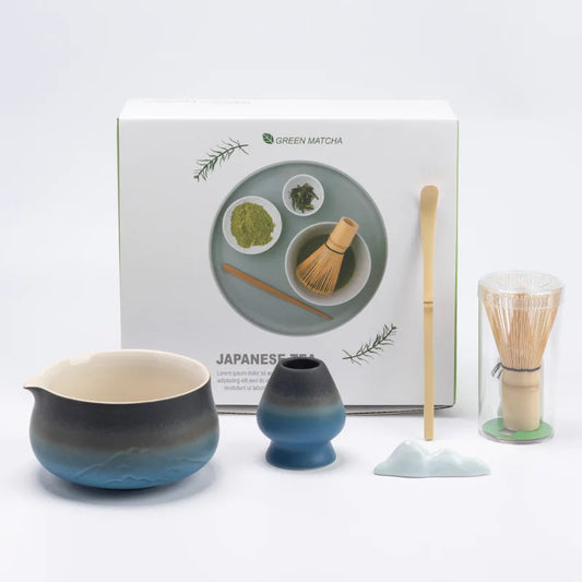 Japanese Matcha Tea Set Green Size Standard Ceramic Bamboo-1