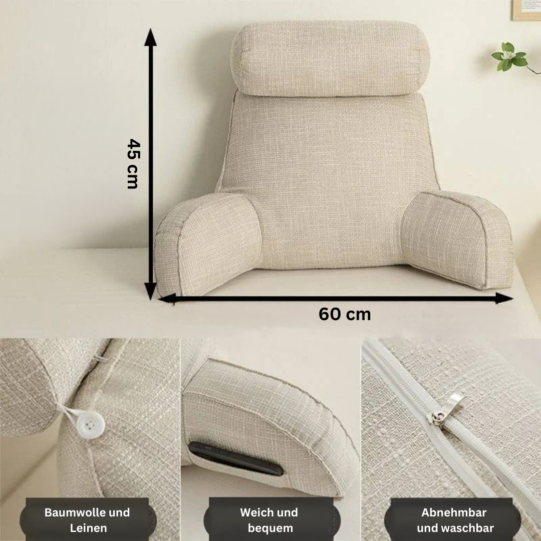 Ergonomic back cushion with armrests