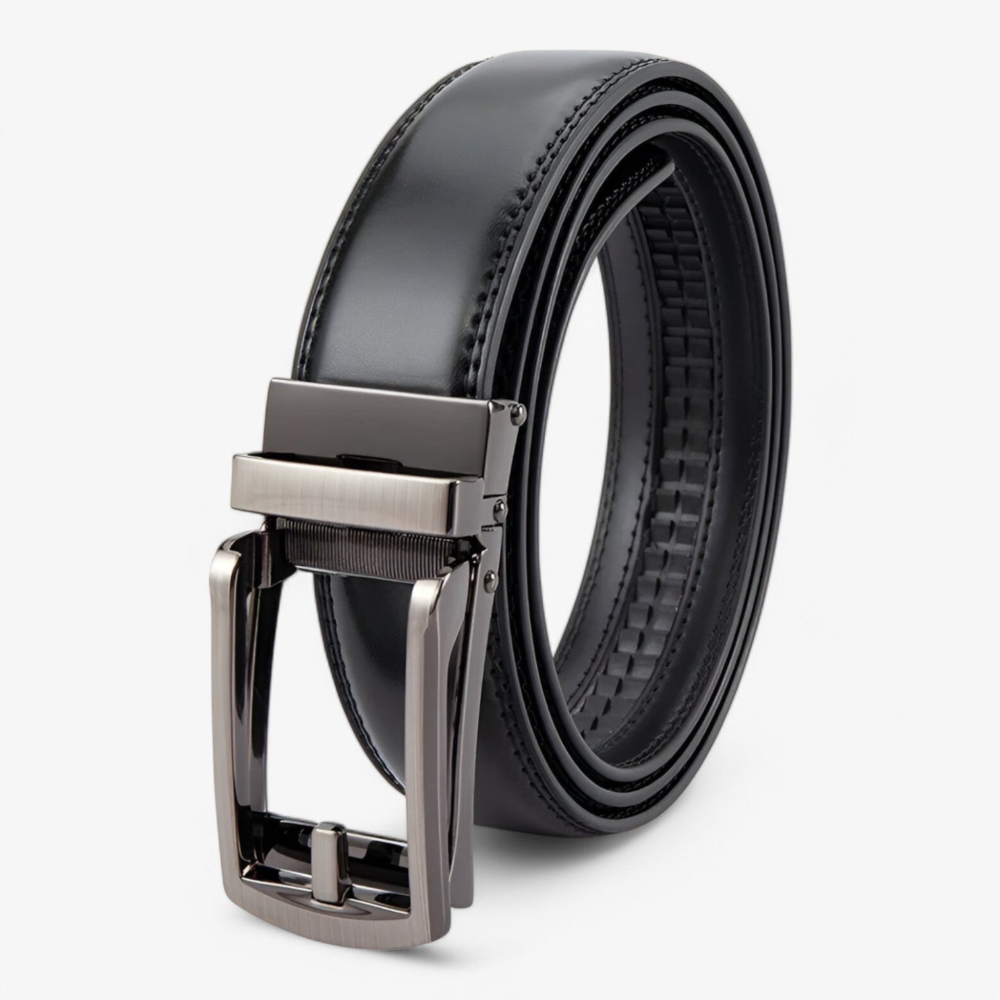 High-Quality Cowhide Leather Men's Belt with Double Layer Design and Alloy Buckle - Stylish and Durable Accessory-1