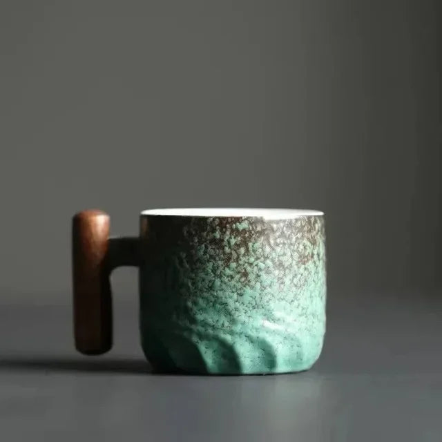 2+1 Free | TimberSip - Handmade ceramic coffee mug with wooden handle - Last day sale