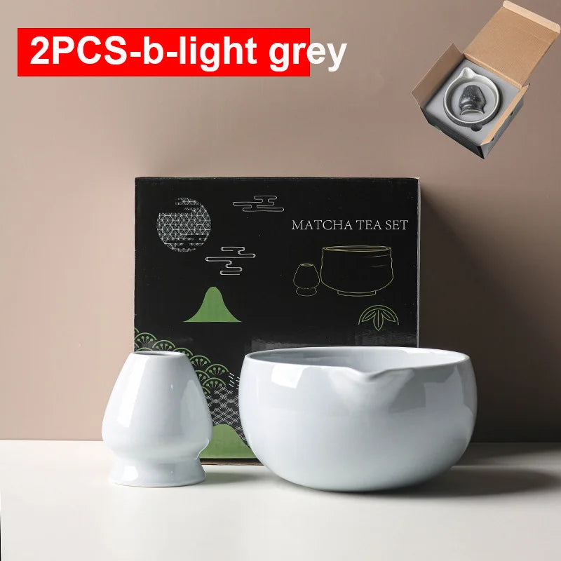 Variant image for Japanese Matcha Bowl Set Green 550ml Ceramic with Spout for Tea Ceremony-3