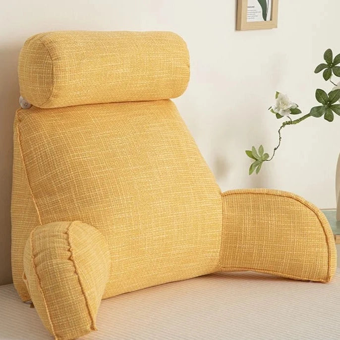 Ergonomic back cushion with armrests