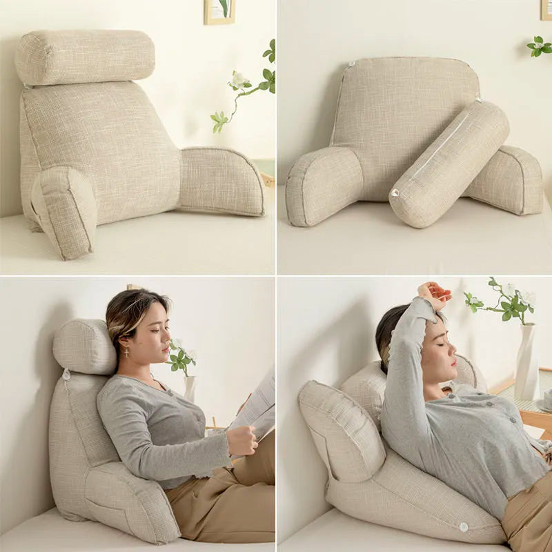 Ergonomic back cushion with armrests