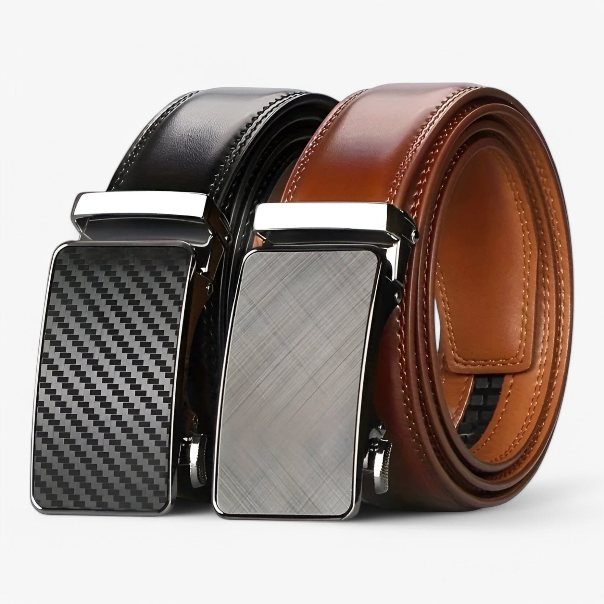 High-Quality Leather Belt with Automatic Loop – Versatile for Casual and Formal Wear-3