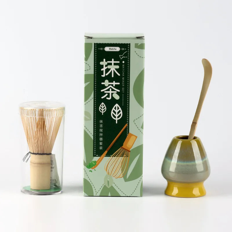 Bamboo Matcha Whisk Set 100-Prong Chasen with Scoop Eco-Friendly Tea Preparation Tool-3