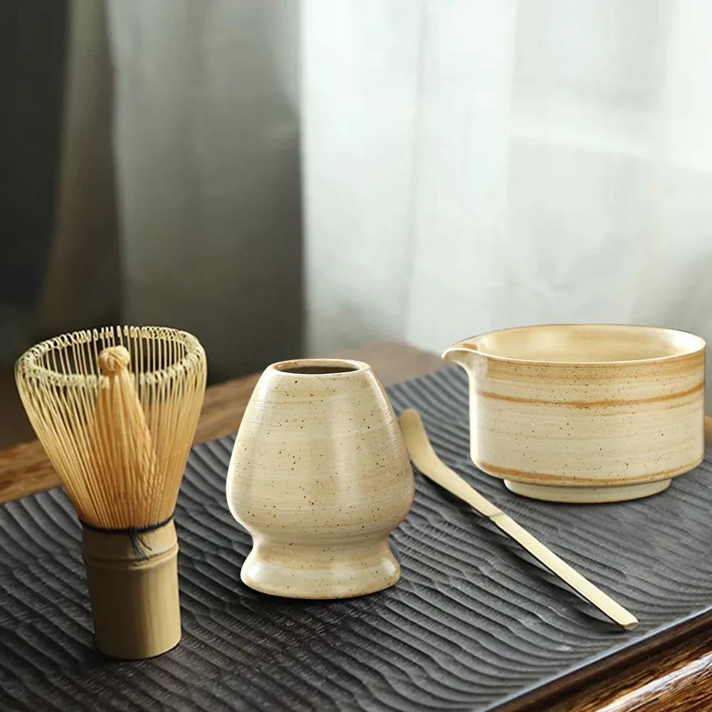 Japanese Matcha Tea Set Green One Size Bamboo with Whisk, Bowl, and Scoop-2