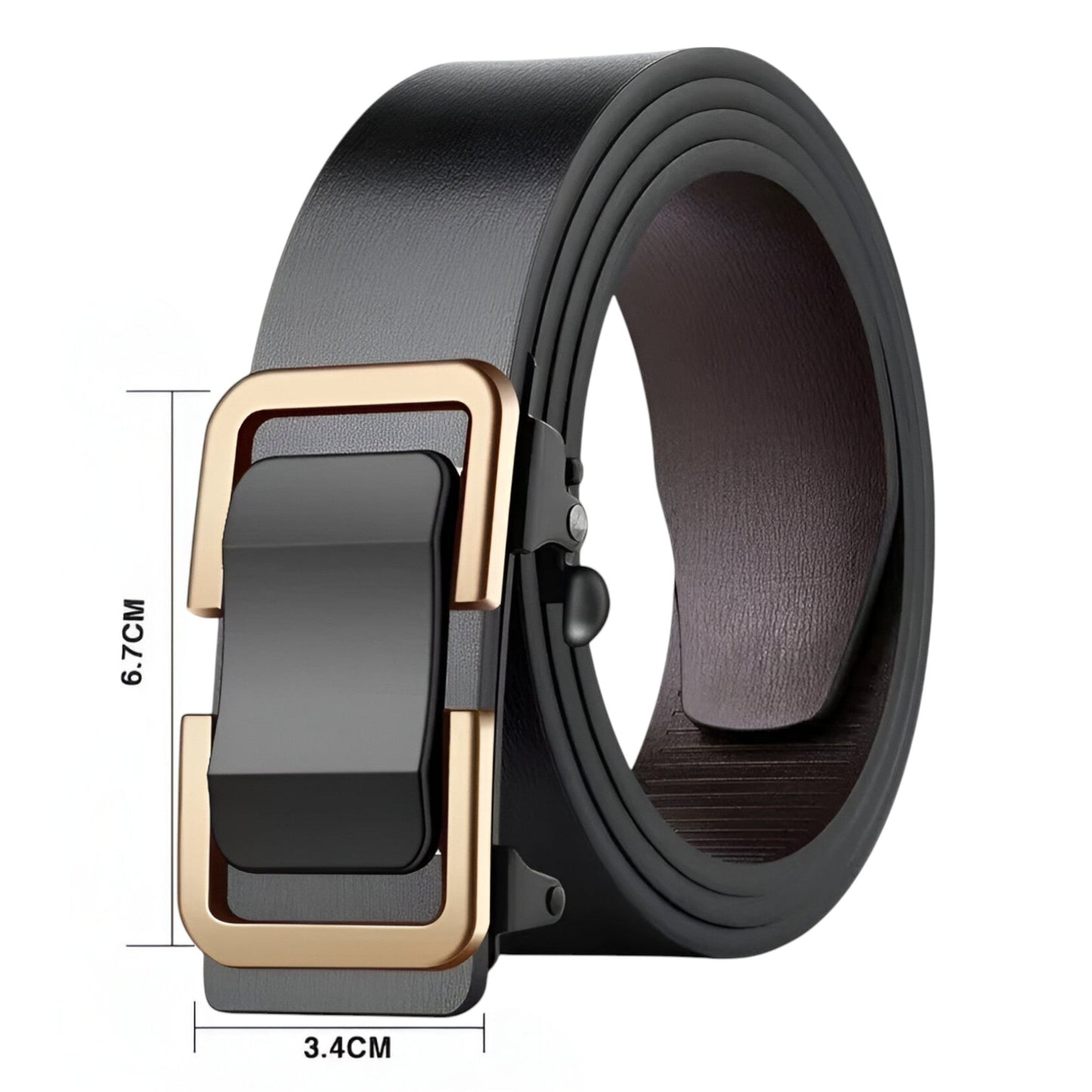 Men's Leather Belt – Durable Cowhide Design for Formal and Casual Wear – Black Stylish Accessory-5