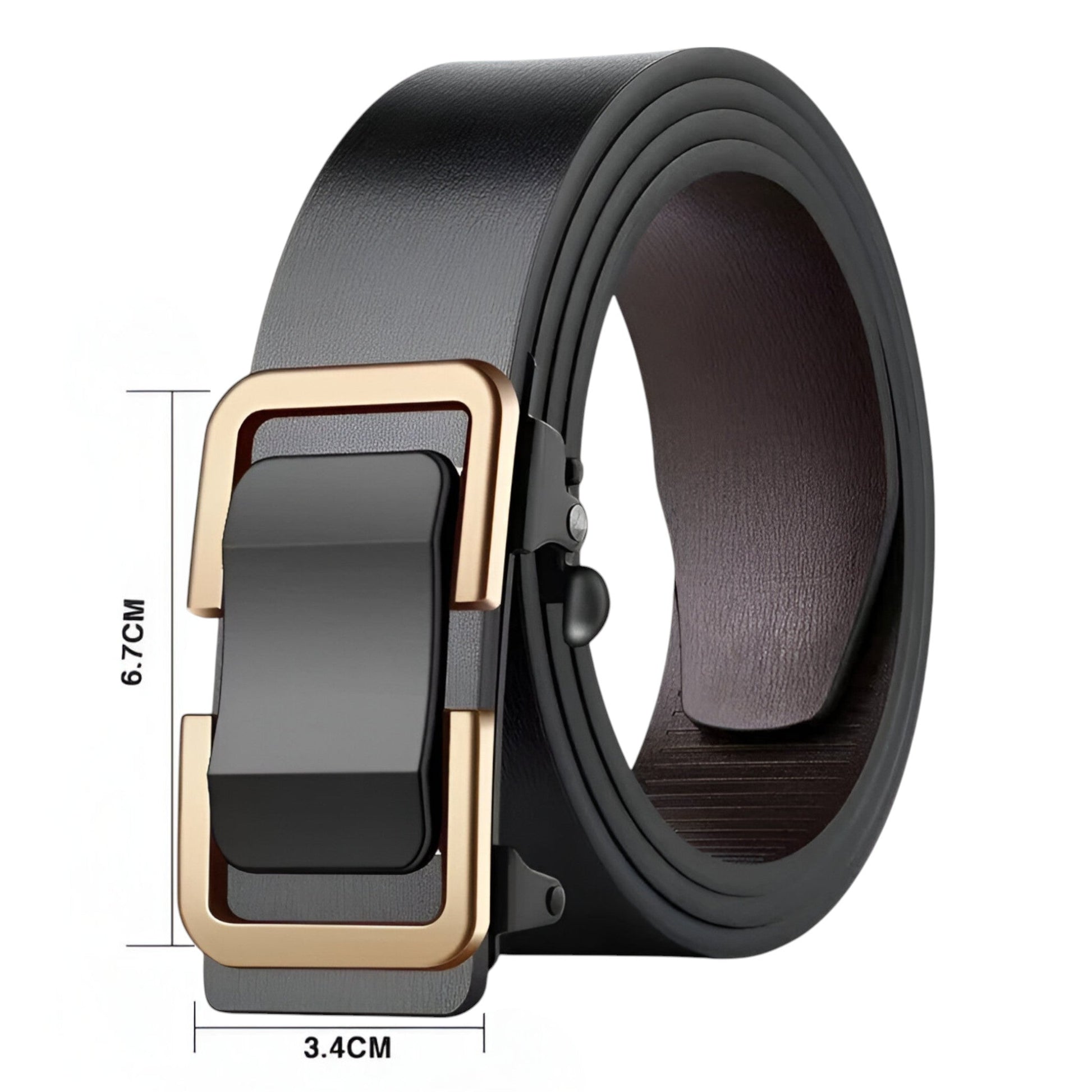 Men's Leather Belt – Durable Cowhide Design for Formal and Casual Wear – Black Stylish Accessory-5