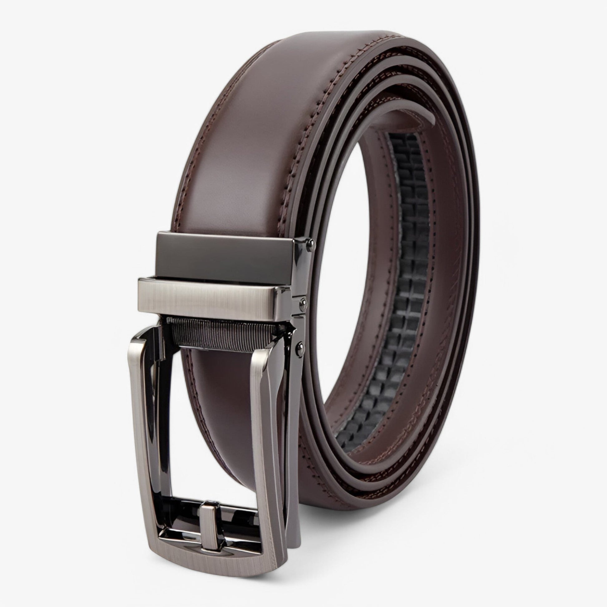 High-Quality Cowhide Leather Men's Belt with Double Layer Design and Alloy Buckle - Stylish and Durable Accessory-2